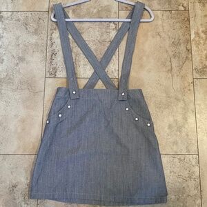 Acote Skirt with Adjustable Straps Gray Sz 1 Buttons Pockets